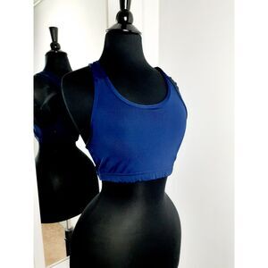 Augusta Sportswear Navy Cut Out Back  Moisture Antimicrobial Ladies Sports Bra S